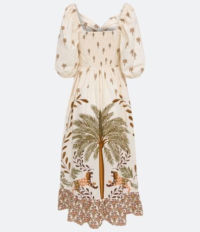 Vestido Midi en Algodón con Estampado de Cocoteros 6