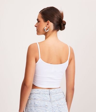 Blusa Musculosa Cropped en Algodón con Breteles Finos 4