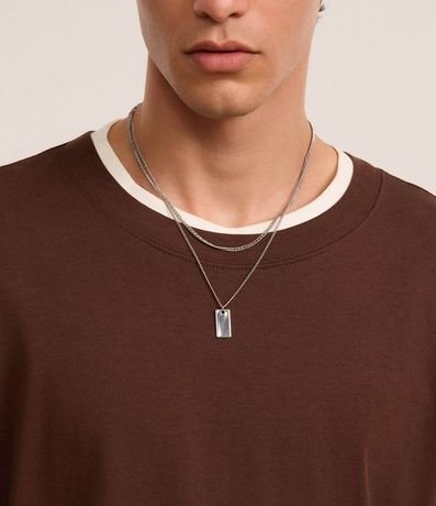 Collar Capas en Metal con Placa 4