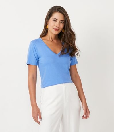 Blusa Básica en Media Malla con Escote V 1