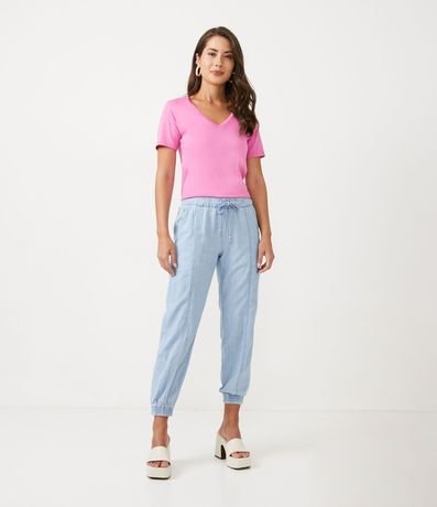 Blusa Básica en Algodón con Escote V 2