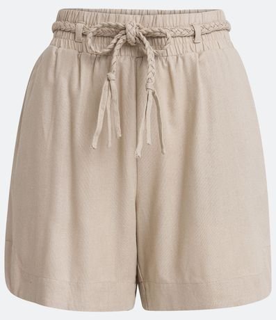 Short en Viscolino con Cinturón Trenzado 5