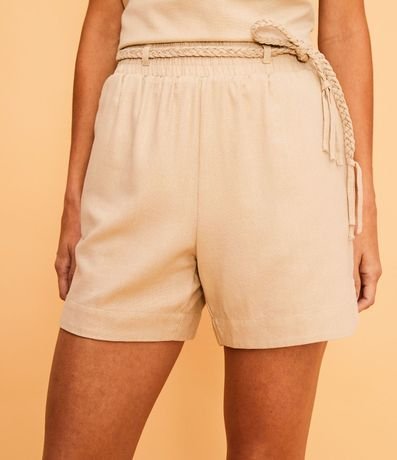 Short en Viscolino con Cinturón Trenzado 2