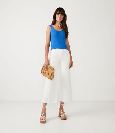 Blusa Musculosa en Viscosa con Cuello Redondo 2