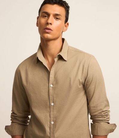Camisa Comfort Básica en Lino Manga Larga 3