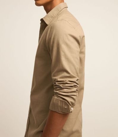 Camisa Comfort Básica en Lino Manga Larga 5