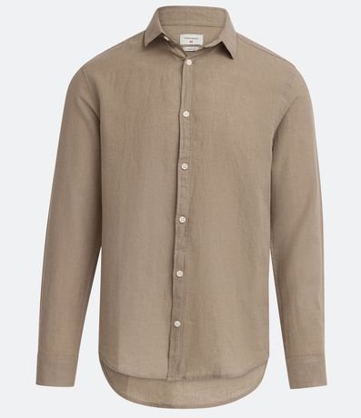 Camisa Comfort Básica en Lino Manga Larga 6