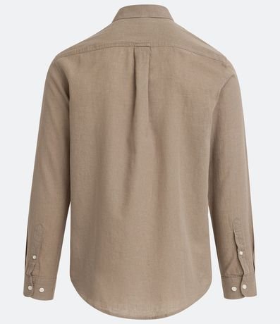 Camisa Comfort Básica en Lino Manga Larga 7