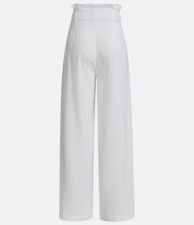 Pantalón en Lino con Pliegues y Cinturón Bordado 7