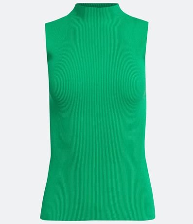 Blusa Musculosa Básica de Punto con Cuello Alto 5