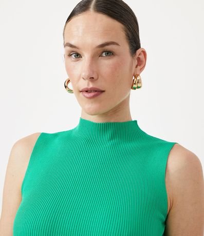 Blusa Musculosa Básica de Punto con Cuello Alto 4