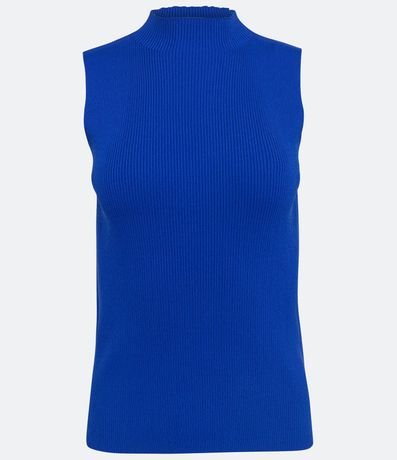 Blusa Musculosa Básica de Punto con Cuello Alto 5