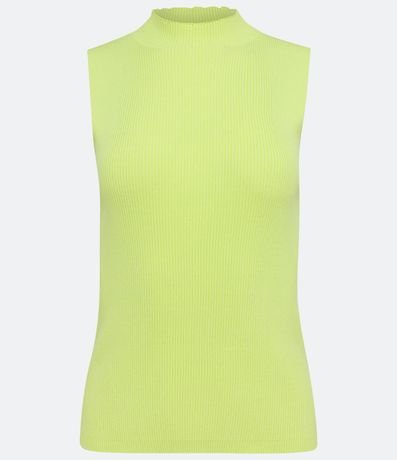 Blusa Musculosa Básica de Punto con Cuello Alto 5