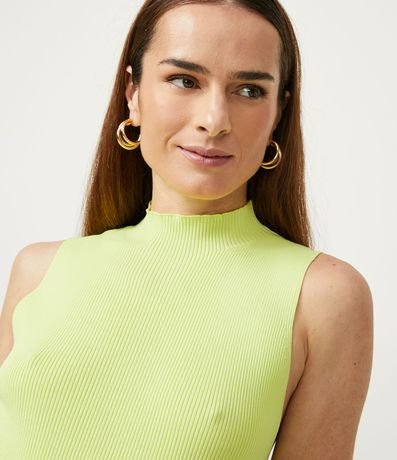 Blusa Musculosa Básica de Punto con Cuello Alto 4