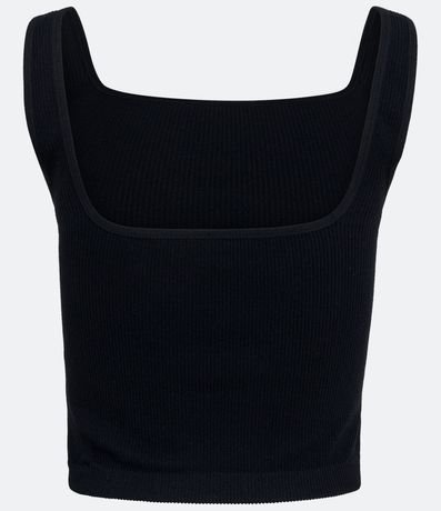 Blusa Musculosa Cropped en Poliamida Acanalada sin Costura 6