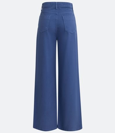 Pantalón Wide Leg en Sarga con Cintura Alta y Pliegues Delanteros 6