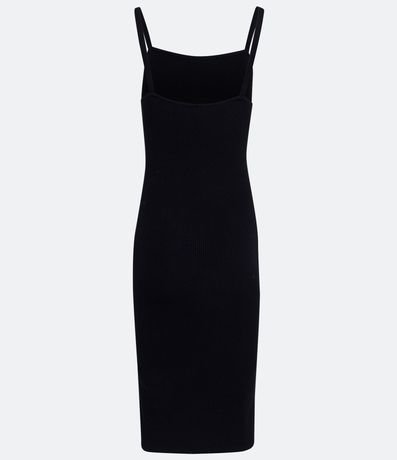 Vestido Corto de Punto Acanalado con Tirantes Medianos 7