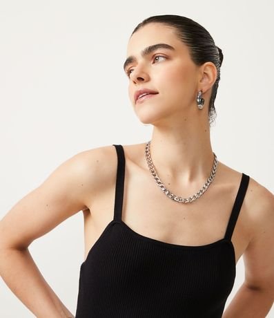 Vestido Corto de Punto Acanalado con Tirantes Medianos 4