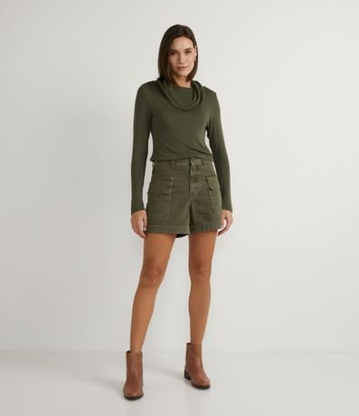 Blusa con Cuello Ancho Manga Larga en Viscosa 4