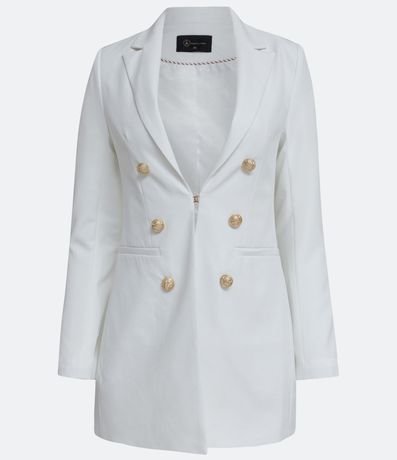 Blazer Sastrería Alargado con Botones Dorados 6