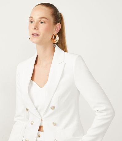 Blazer Sastrería Alargado con Botones Dorados 4