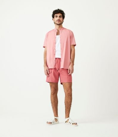 Camisa Slim en Algodón con Cuello Mao 3