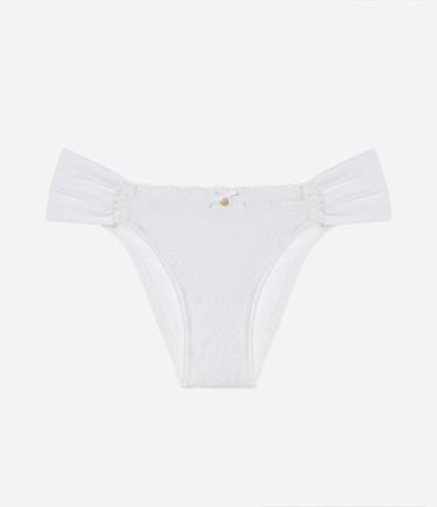 Bombacha Bikini en Algodón con Bordado Floral y Lateral Drapeado 5