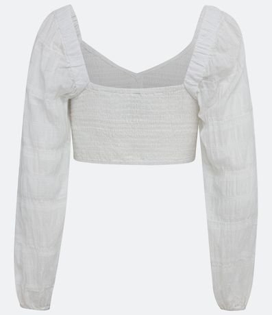 Blusa Cropped en Algodón con Manga Amplia y Lastex 7