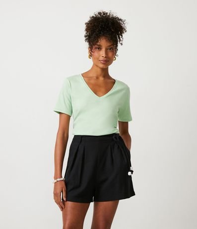 Blusa Básica en Media Malla con Escote V 1