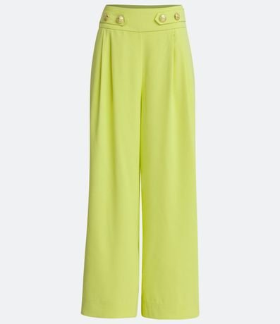 Pantalón Pantalona en Crepé con Botones Diferenciados 5