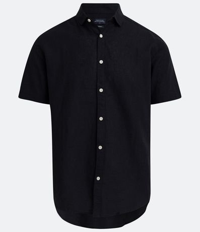 Camisa Comfort Básica en Lino con Manga Corta 5