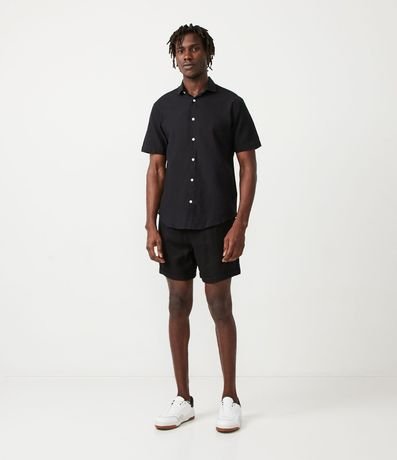 Camisa Comfort Básica en Lino con Manga Corta 2