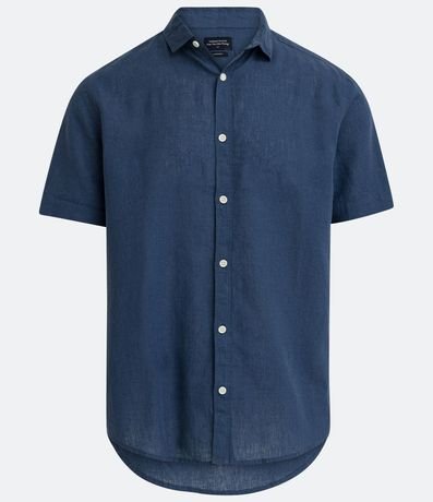 Camisa Comfort Básica en Lino con Manga Corta 6
