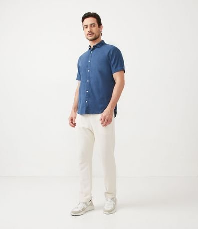 Camisa Comfort Básica en Lino con Manga Corta 2