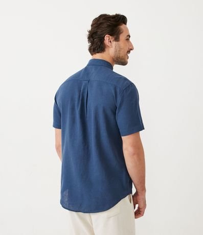 Camisa Comfort Básica en Lino con Manga Corta 3