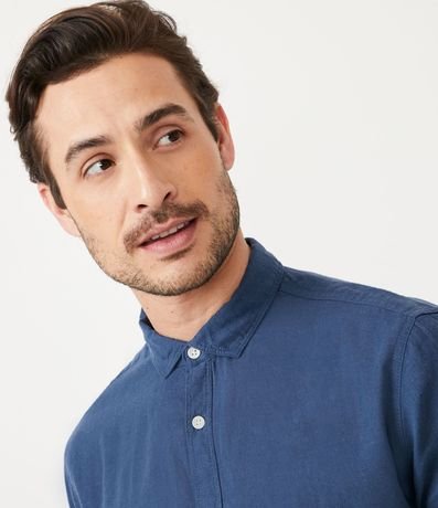 Camisa Comfort Básica en Lino con Manga Corta 5