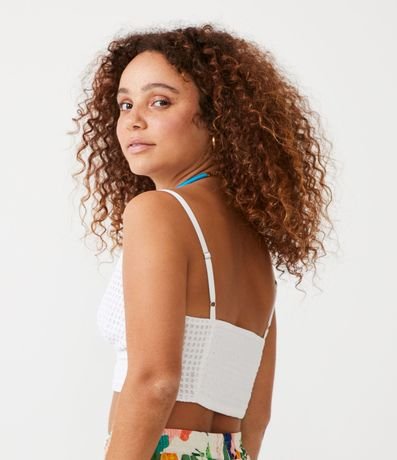 Blusa Cropped en Laise con Escote V 3