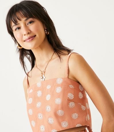 Blusa Musculosa Cropped en Algodón con Estampado Mandalas 4