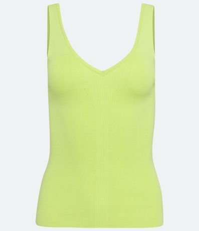 Blusa Musculosa en Viscosa con Escote V 5