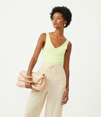 Blusa Musculosa en Viscosa con Escote V