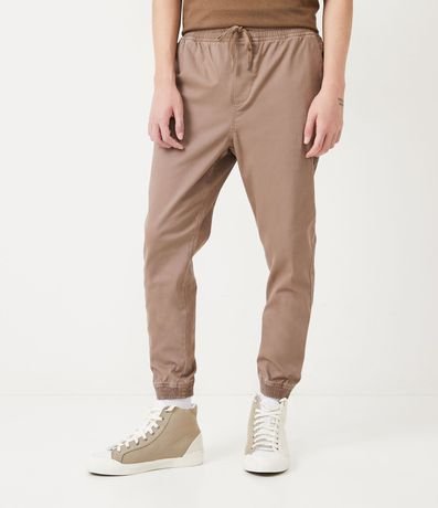 Pantalón Jogger en Sarga con Cintura Elástica 2