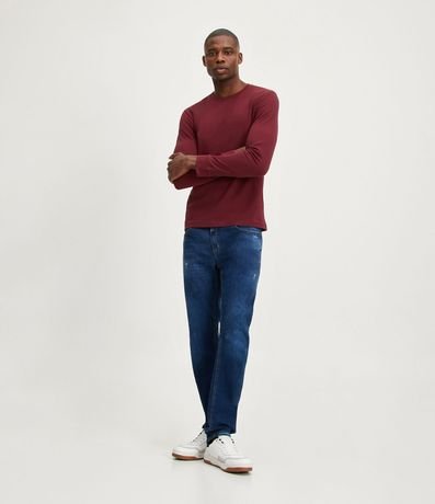 Pantalón Jeans con Detalles de Desgastados 1