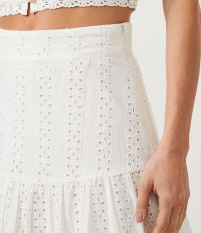 Pollera New Midi en Laise Texturizado con Recortes Fruncidos 4