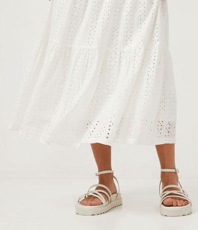 Pollera New Midi en Laise Texturizado con Recortes Fruncidos 5