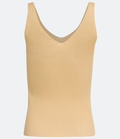 Blusa Musculosa en Punto Acanalado con Escote V 6