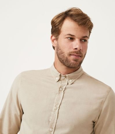 Camisa Manga Larga en Oxford con Efecto Lavado 4