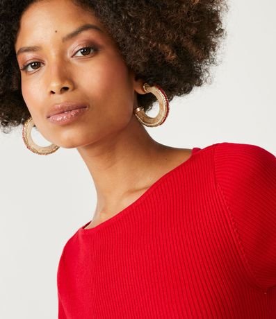 Blusa de Punto Acanalada con Cuello Barco 4