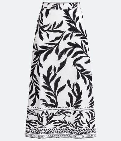 Pollera Midi en Lino con Estampado Floral 5