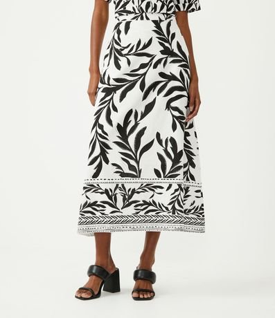 Pollera Midi en Lino con Estampado Floral 2