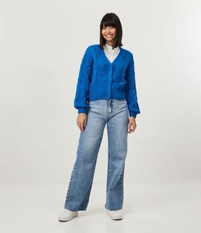 Casaco Corto de Punto con Pontos Diferenciados y Bolinhas 2